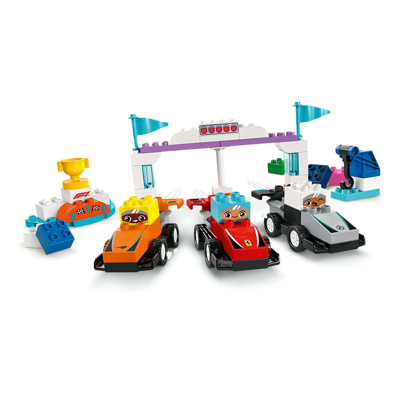 Chargez l'image dans la visionneuse de la galerie, Lego duplo town 10445 f1 team racewagens en coureurs
