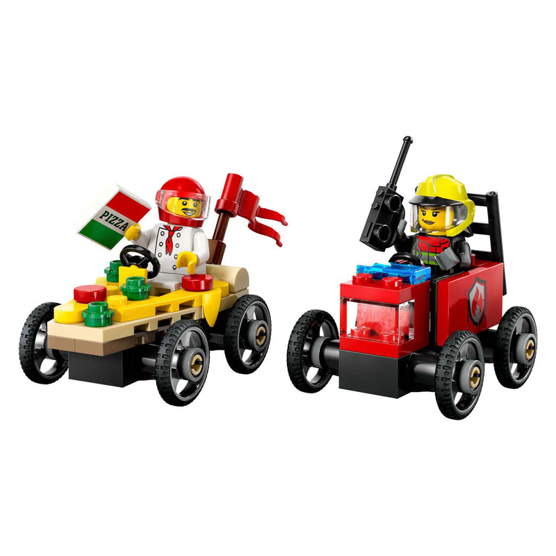 Load image into Gallery viewer, Lego city 60458 raceautopakket: pizzabestelwagen vs. brandweerauto
