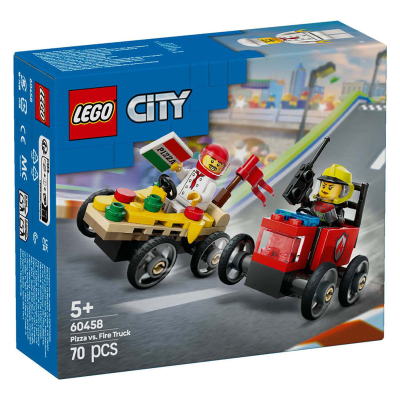Load image into Gallery viewer, Lego city 60458 raceautopakket: pizzabestelwagen vs. brandweerauto

