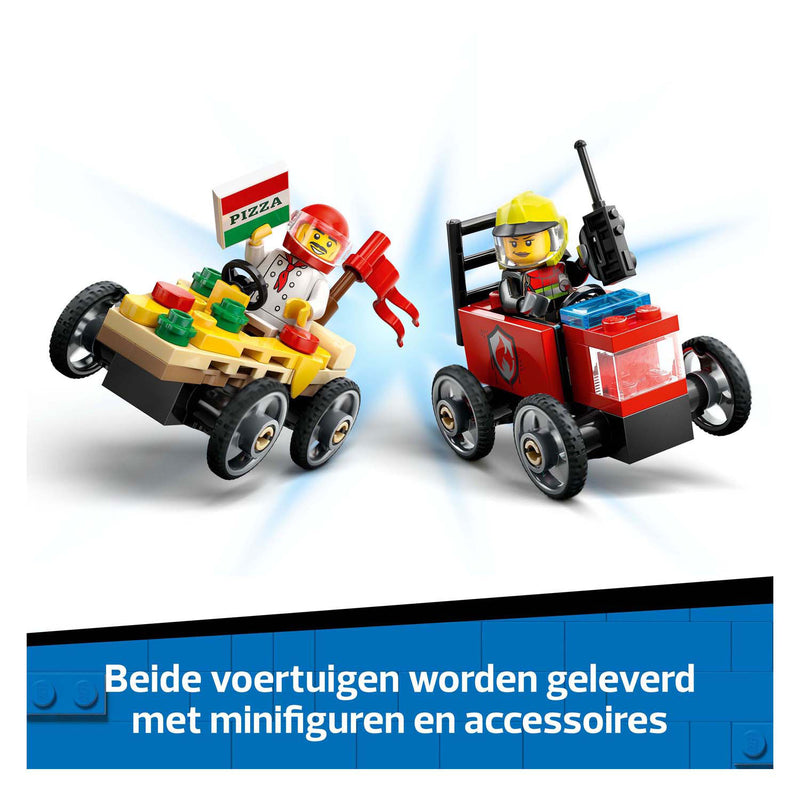 Load image into Gallery viewer, Lego city 60458 raceautopakket: pizzabestelwagen vs. brandweerauto
