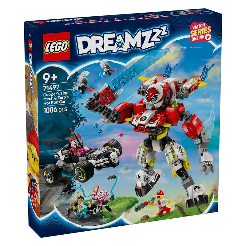 Load image into Gallery viewer, Lego dreamzzz 71497 coopers tijgermecha en zero's hot rod auto
