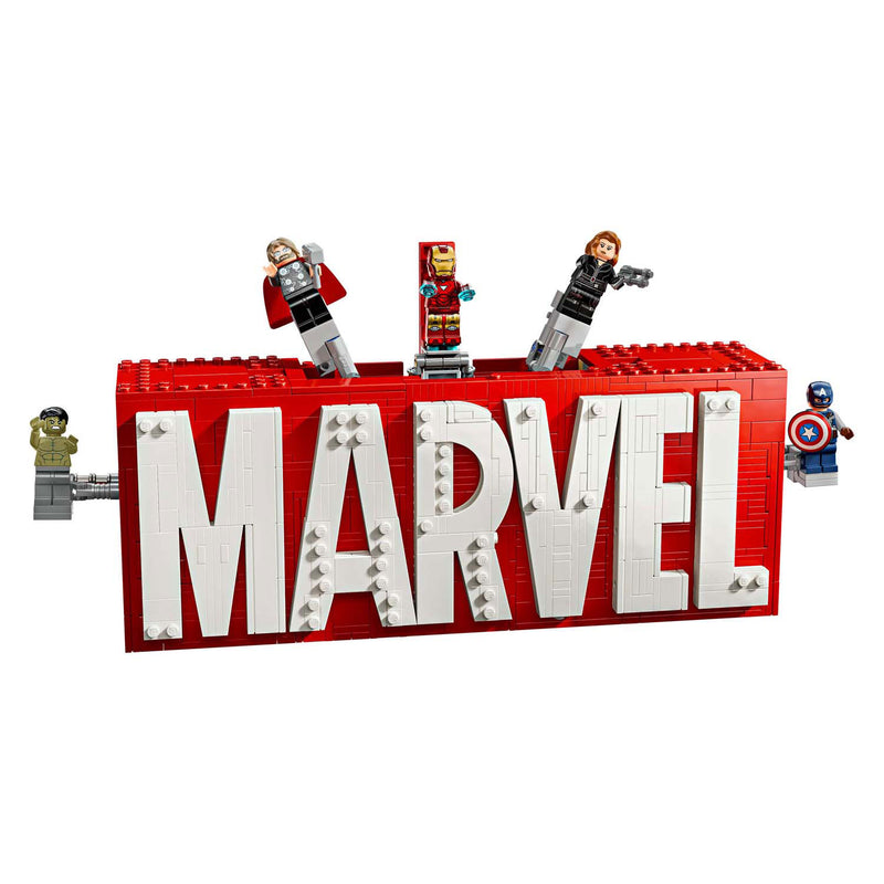 Load image into Gallery viewer, Lego super heroes 76313 marvel logo en minifiguren

