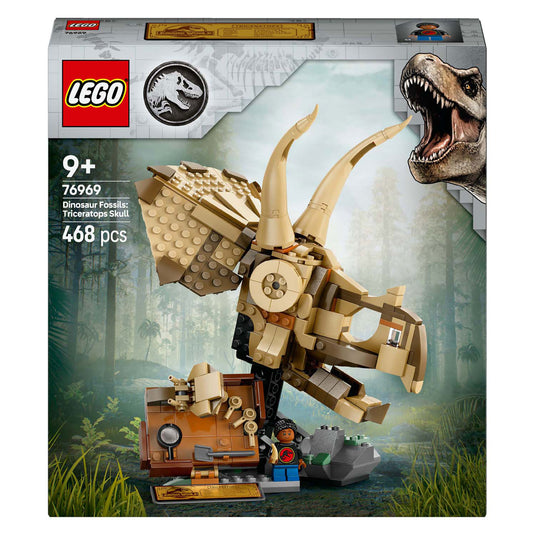 Lego jurassic world - dinosaurusfossielen: triceratops schedel constructiespeelgoed (76969)