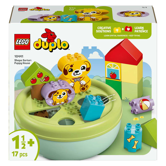Lego duplo vormenstoof: puppyhuis educatief dieren speelgoed voor kinderen 10441