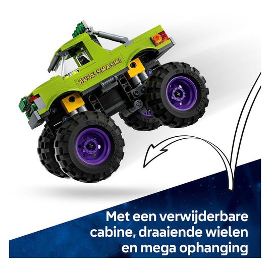 Lego marvel de hulk truck vs. thanos - superhelden speelgoed - 76312