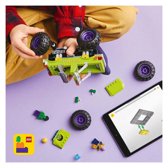 Lego marvel de hulk truck vs. thanos - superhelden speelgoed - 76312