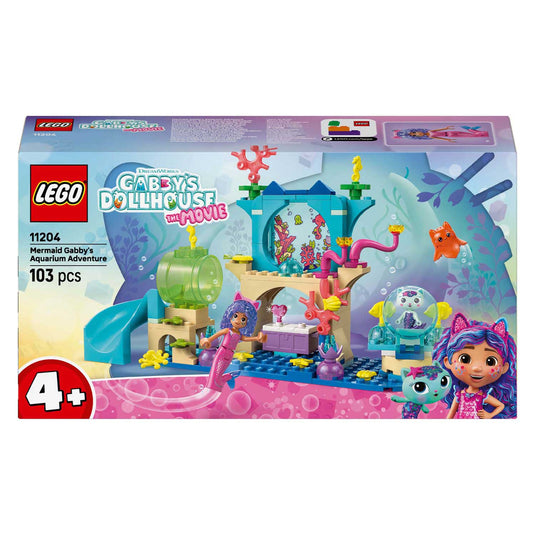 Lego gabby's poppenhuis - zeemeermin gabby's aquariumavontuur constructiespeelgoed (11204)