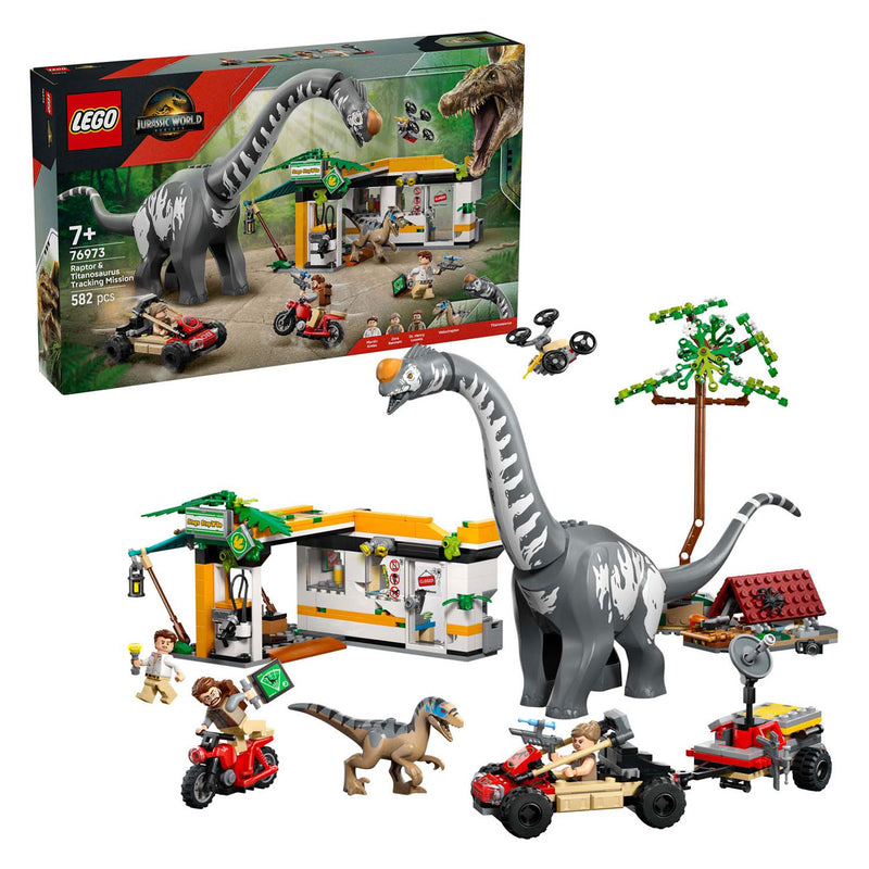 Load image into Gallery viewer, Lego jurassic world 76973 raptor en titanosaurus opsporingsmissie
