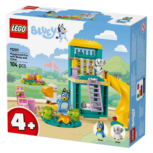 Lego duplo 11201 bluey en chloe in de speeltuin