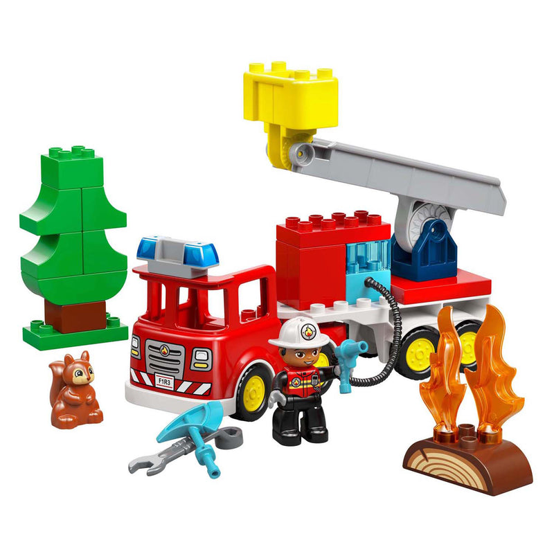 Afbeelding laden in galerijviewer, Lego duplo - brandweertruck - inclusief slang en brandweerman
