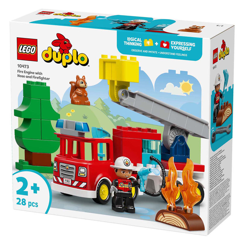 Afbeelding laden in galerijviewer, Lego duplo - brandweertruck - inclusief slang en brandweerman
