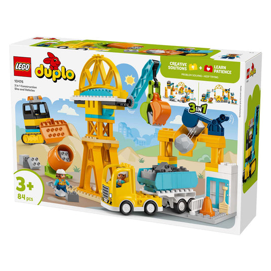 Lego duplo town 10476 3in1 bouwplaats en voertuigen