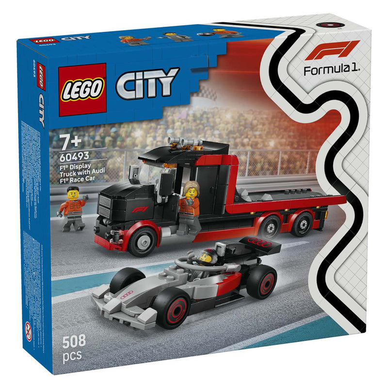 Afbeelding laden in galerijviewer, Lego city 60493 f1 displaytruck met audi f1 racewage
