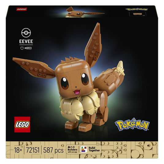 Lego pokémon eevee bouwpakket voor volwassenen met dieren figuur - 72151