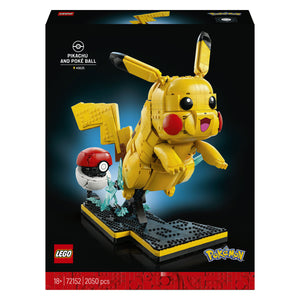 Lego pokémon pikachu en pokéball bouwpakket voor volwassenen en woondecoratie - 72152
