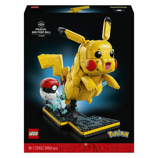 Lego pokémon pikachu en pokéball bouwpakket voor volwassenen en woondecoratie - 72152