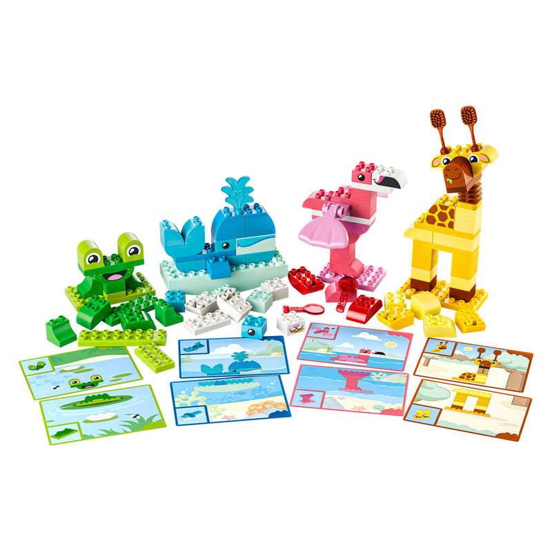 Afbeelding laden in galerijviewer, Lego duplo dierenbouwspel educatief montessori speelgoed voor kinderen met dieren figuren 10472
