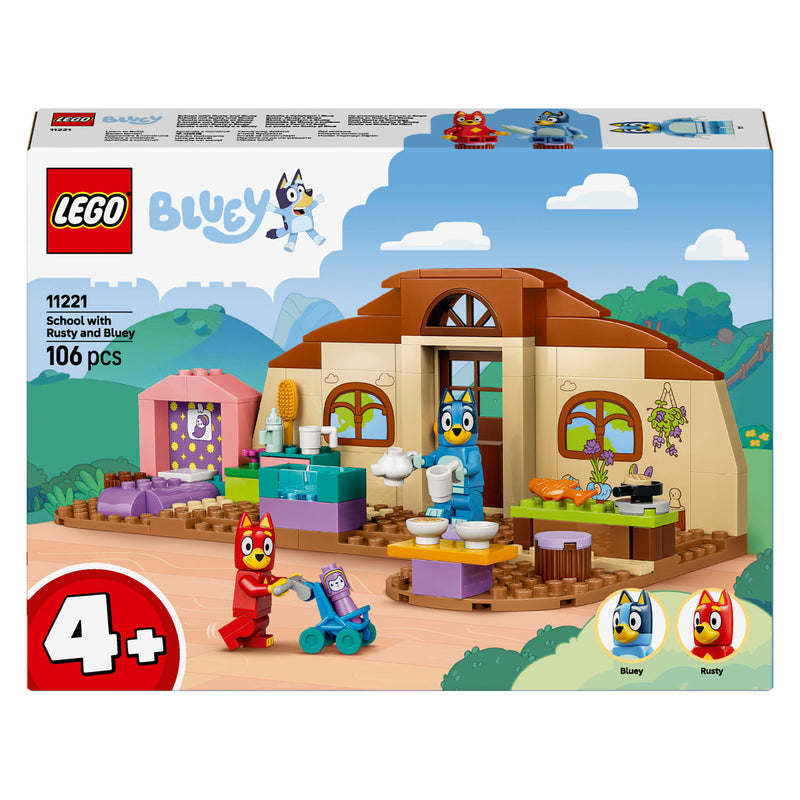 Afbeelding laden in galerijviewer, Lego bluey school met rusty en bluey speelgoed voor peuters en kleuters 11221
