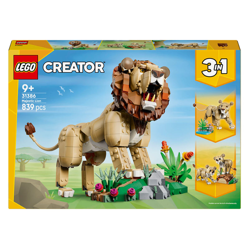 Laden Sie das Bild in Galerie -Viewer, Lego creator 3in1 wilde dieren: majestueuze leeuw speelgoed voor kinderen met dieren figuren 31386
