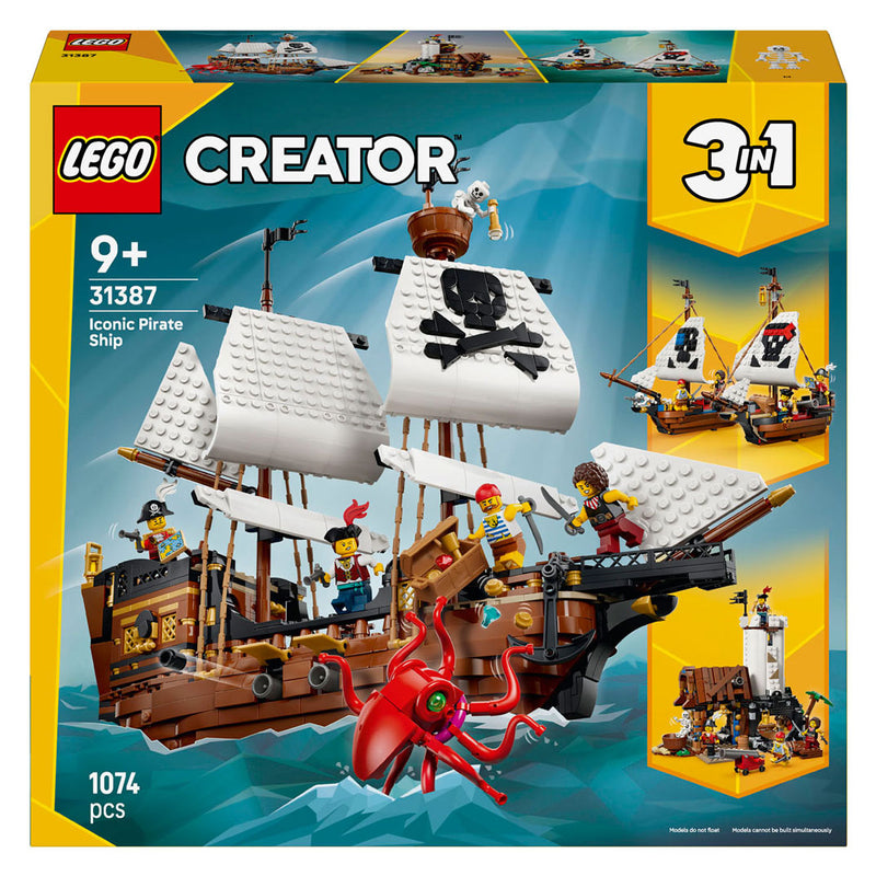 Laden Sie das Bild in Galerie -Viewer, Lego creator 3in1 klassiek piratenschip piraten boot speelgoed voor kinderen 31387
