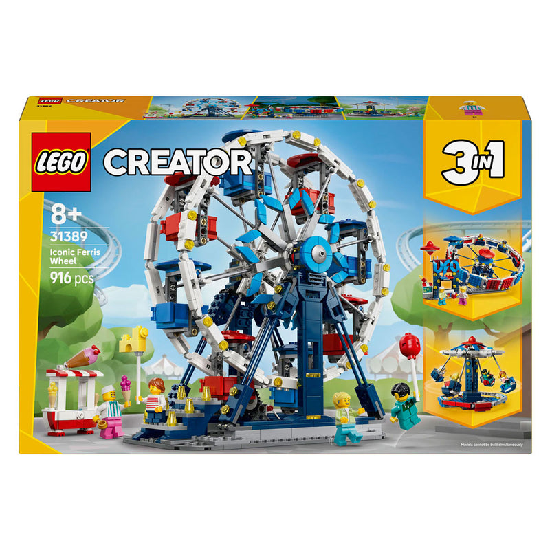 Cargue la imagen en el visor de la galería, Lego creator 3in1 klassiek reuzenrad, ufo-attractie en zweefmolen speelgoed voor kinderen 31389
