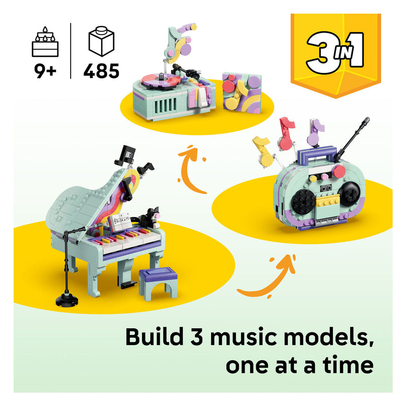 Laden Sie das Bild in Galerie -Viewer, Lego creator 3in1 piano met kat en radio en platenspeler speelgoed voor kinderen 31392
