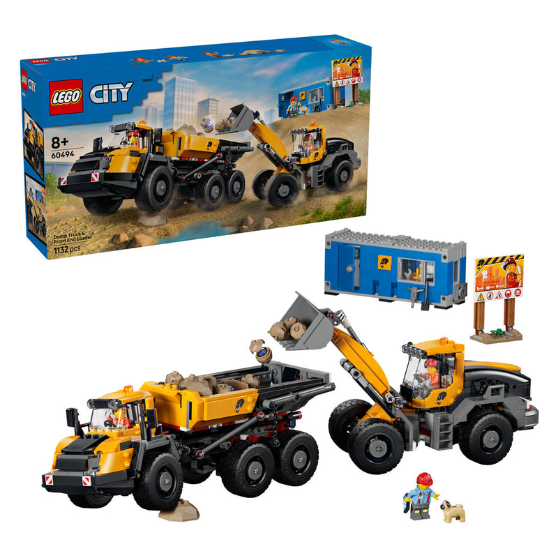 Afbeelding laden in galerijviewer, Lego city kiepwagen en voorlader voertuig speelgoed voor kinderen 60494
