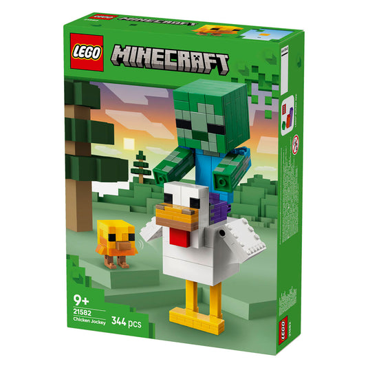 Lego ® minecraft® kipberijder bouwspeelgoed - gamingdecoratie met babyzombie, kip en kuiken - cadeautip voor jongens en meisjes vanaf 9 jaar - 21582