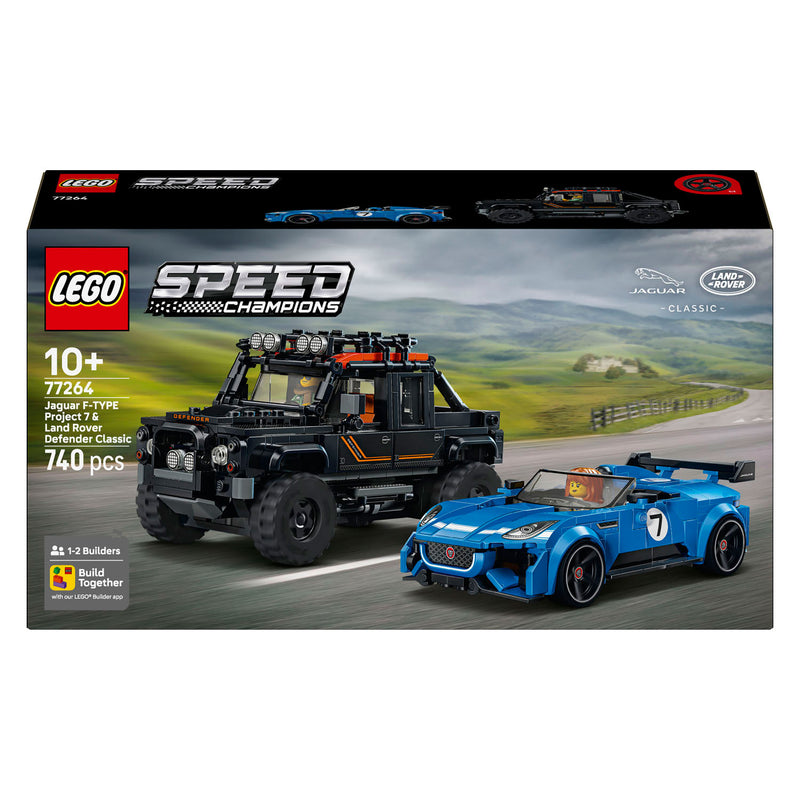 Afbeelding laden in galerijviewer, Lego speed champions jaguar project 7 en land rover defender auto bouwpakket voor kinderen 77264
