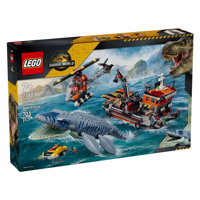 Afbeelding laden in galerijviewer, Lego jurassic world mosasaurus bootaanval
