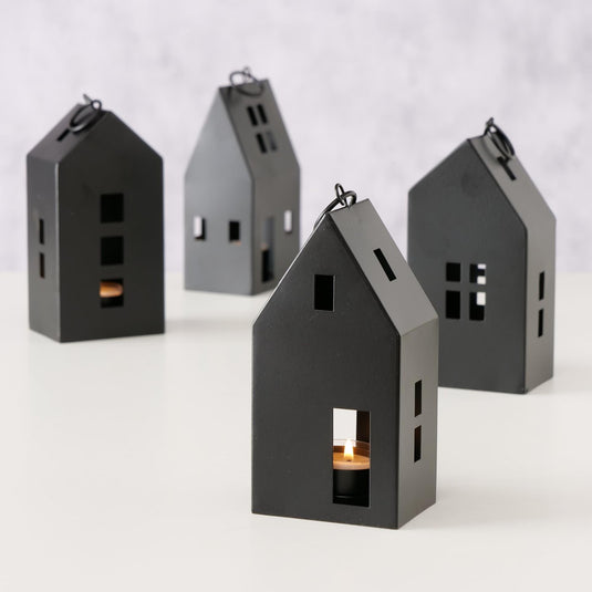 Boltze home lantaarn bryne house 6x8xh17cm metaal zwart