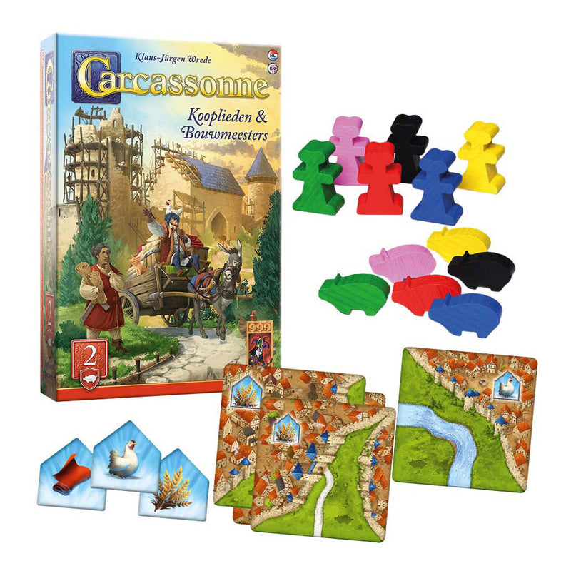 Afbeelding laden in galerijviewer, 999games 999 games carcassonne kooplieden bouwmeesters uitbreiding
