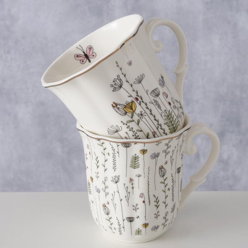 Load image into Gallery viewer, Boltze home mok kamilla bloemen 350ml
