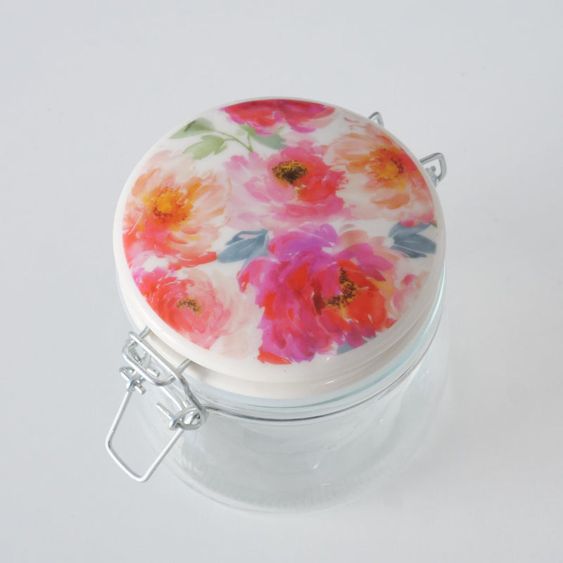 Load image into Gallery viewer, Boltze home voorraadpot glas 450 ml met deksel bloem
