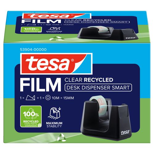 Tapedispenser tesa easy cut smart plastic zwart