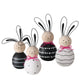 Boltze home beeld hout happy haas zwart wit 2 stuks