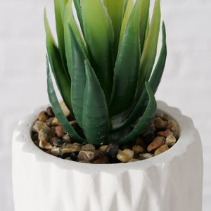 Boltze home kunstplant vetplant in stenen pot wit h15cm b7cm