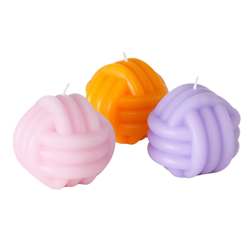 Load image into Gallery viewer, Boltze home kaars knoopvorm h8cm dia 8,5cm lila roze
