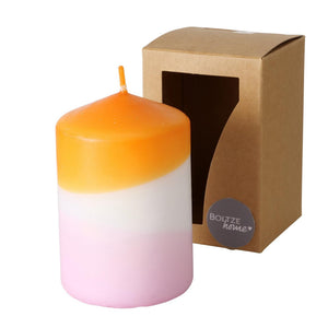 Boltze home kaars splash h9cm dia 6cm dip dye kleuren oranje lila