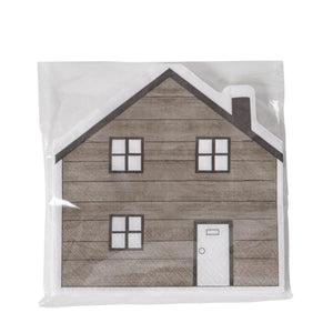Boltze home servetten homewood in vorm van een huis 12 stuks ( opgevouwen 16x16cm )
