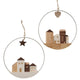 Boltze home decoratieve hanger met huisjes dia 25cm