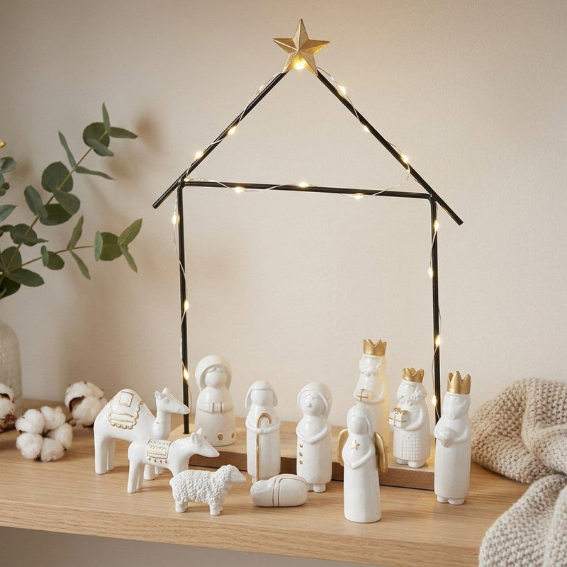 Afbeelding laden in galerijviewer, Boltze home kerststal natos 12-delig h32cm 22x6x32cm
