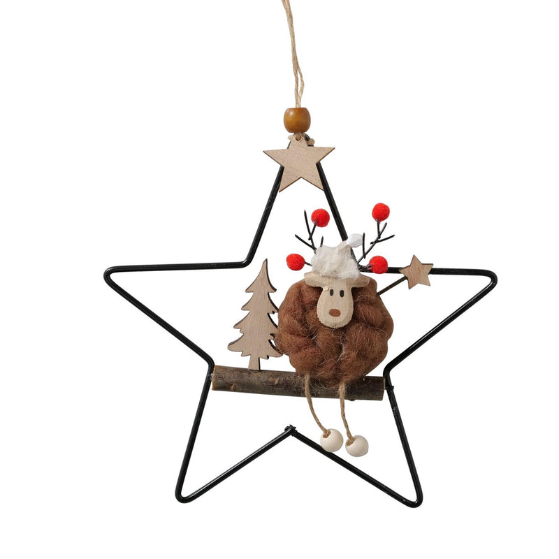 Load image into Gallery viewer, Boltze home kersthanger hert in metalen ster h18cm
