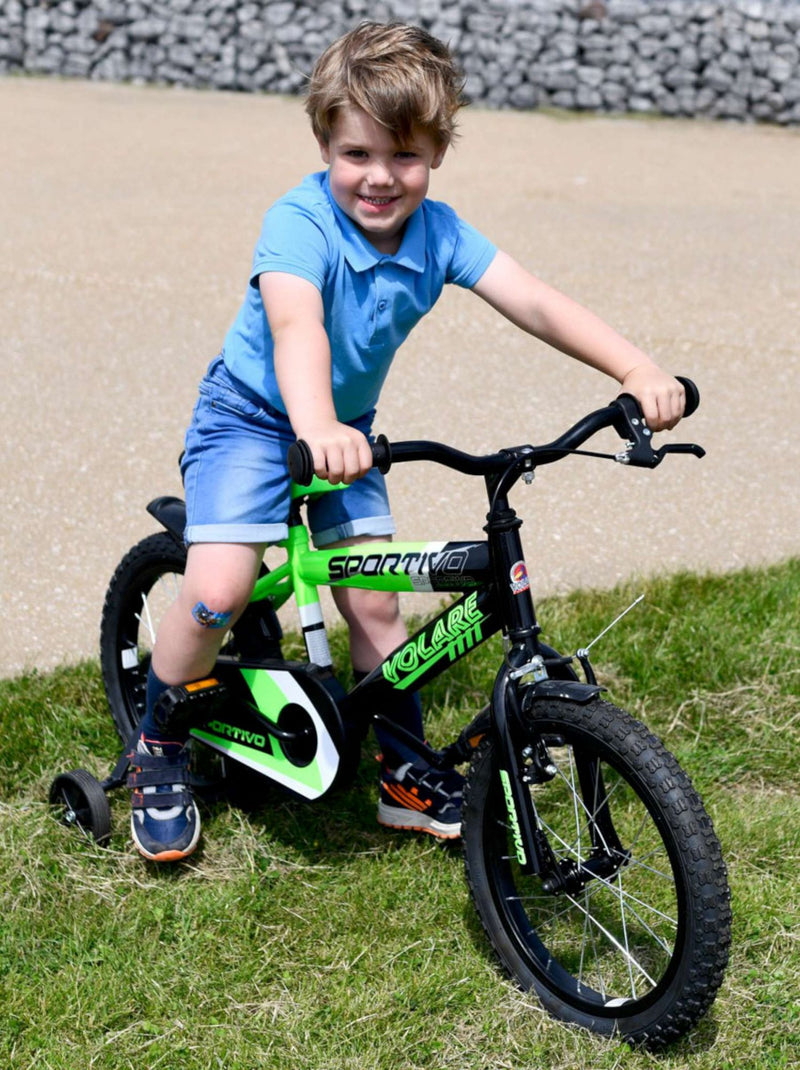 Load image into Gallery viewer, Volare Sportivo Kinderfiets Jongens 14 inch Neon Groen Zwart 95% afgemonteerd
