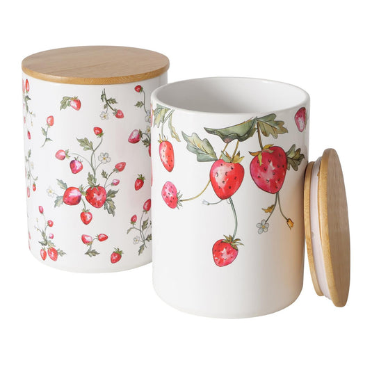 Boltze home voorraadpot aardbei aardewerk h17cm