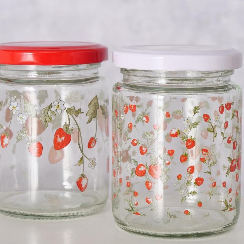ギャラリービューアに画像をロードする, Boltze home voorraadpot 'emily' aardbei glas 240ml dia.7x9cm 2 assorti
