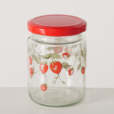 Boltze home voorraadpot 'emily' aardbei glas 240ml dia.7x9cm 2 assorti