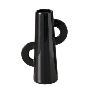 Boltze home vaas keramiek zwart h26cm