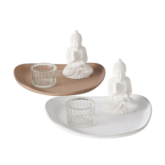 Boltze home dienblad met decoratie 2 assorti