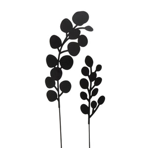 Boltze home tuinsteker 'calypso' 2-delig met blad dessin, zwart ijzer, klein 40cm groot 50cm